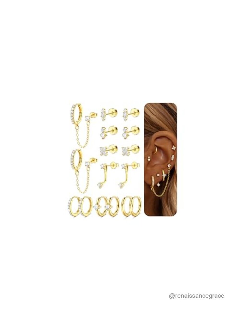 Flat Back Stud Earring Set Screw Back Hypoallergenic 316L Stainless Steel